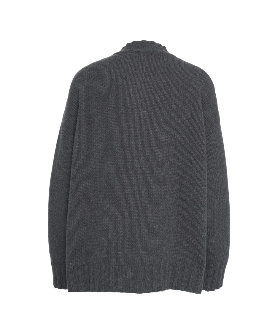 Grifoni Cardigan With Scalloped Ribbed Collar
