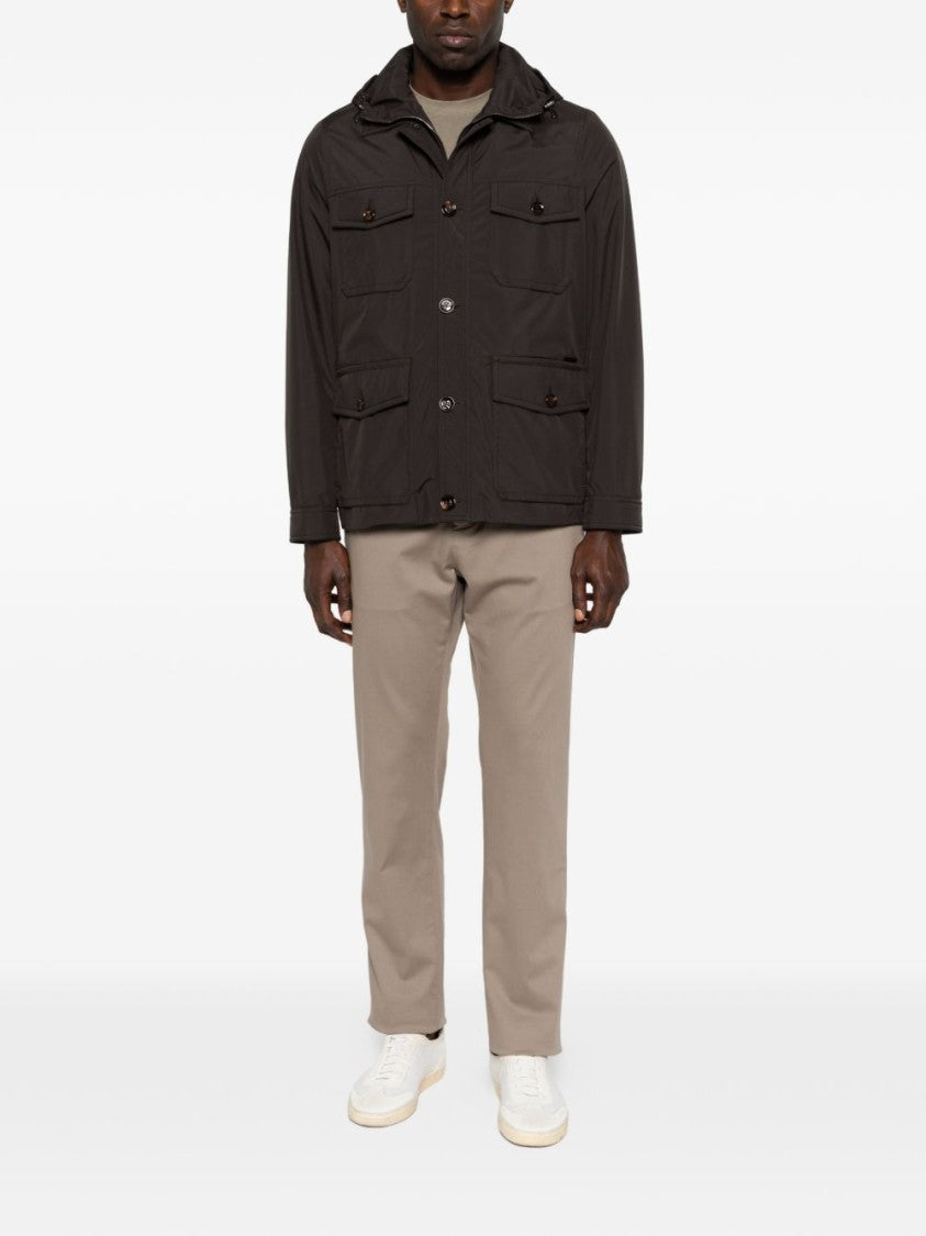 Jacob Cohen Straight-Leg Beige Pants With Button Fastening And Logo Patch