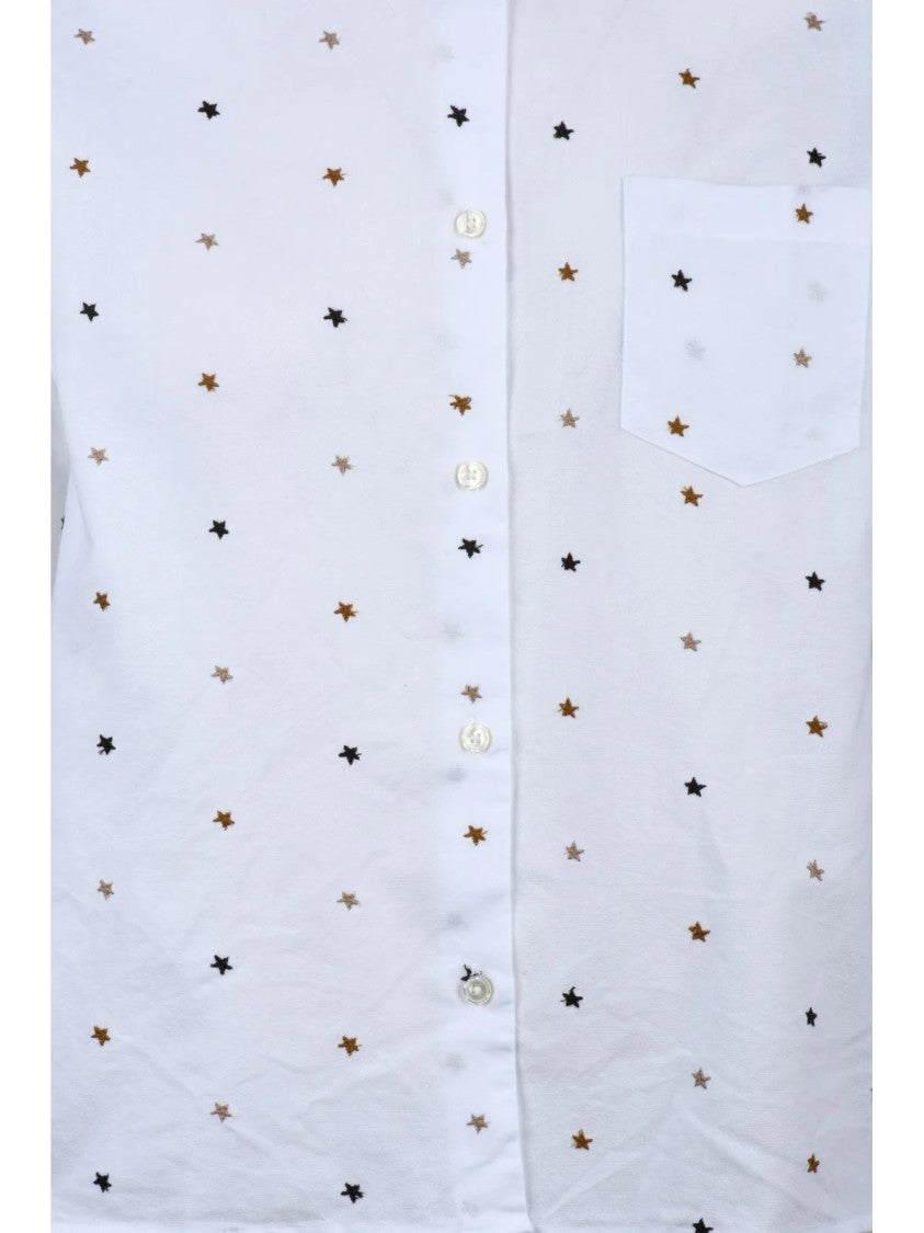 Deuxieme White Embroidered Cotton Shirt