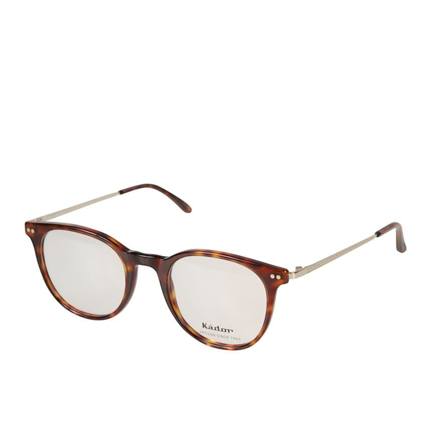 Kador Harry Round Tortoiseshell Frame Eyeglasses With Metallic Temples