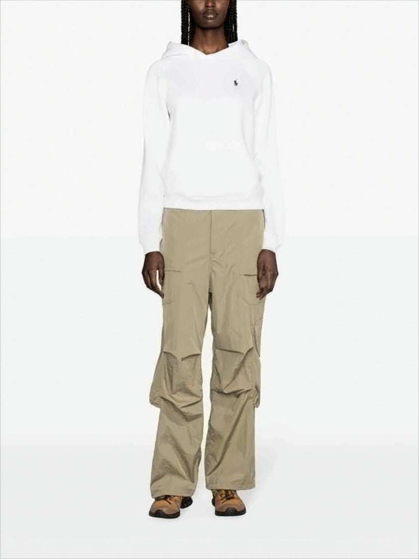 Polo Ralph Lauren White Pullover Hoodie With Drawstring