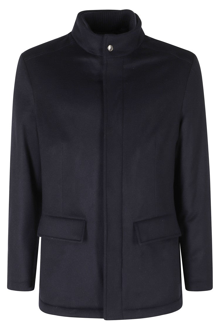 Kired High-Collar Cashmere Jacket With Removable Double Collar