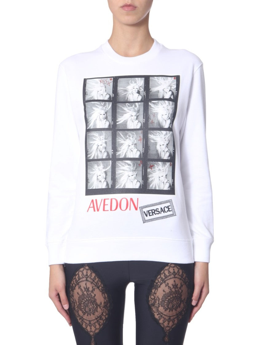 Versace Photographic Print Crew Neck Sweatshirt
