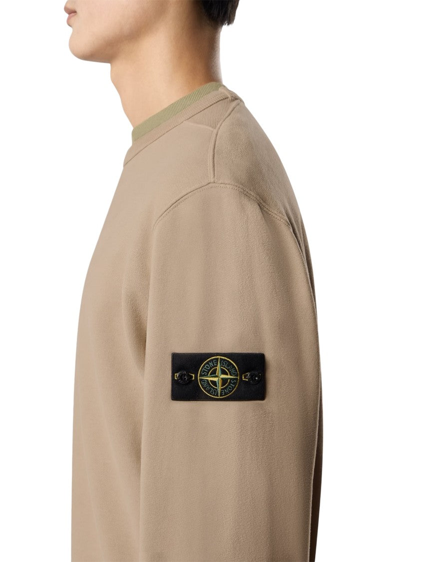 Stone Island Crew Neck Sweatshirt With Compass Logo