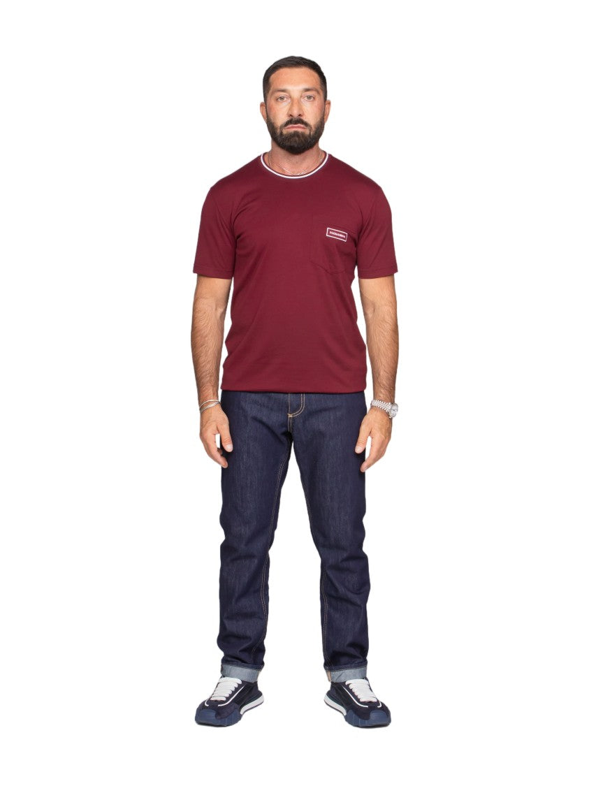 Dolce & Gabbana Deep Burgundy Short-Sleeved T-Shirt