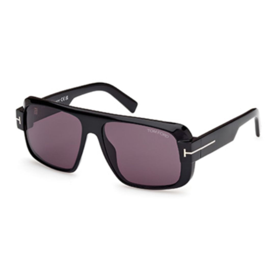 Tom Ford Ft1101 Bold Black Acetate Rectangular Sunglasses
