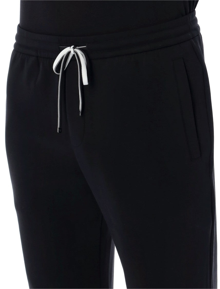 Emporio Armani Relaxed Fit Black Jogging Pants With Adjustable Waistband