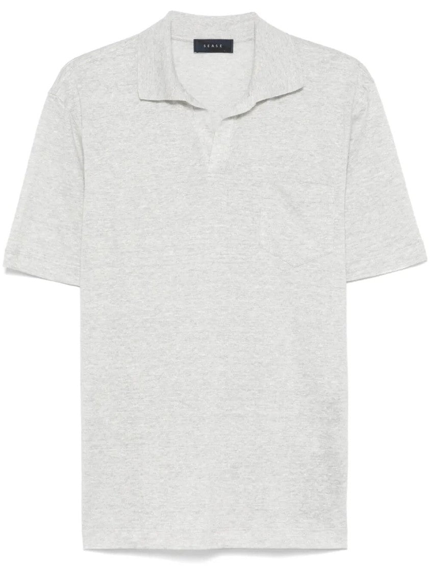 Sease Relaxed Fit Linen Blend Crew-Neck Polo Shirt