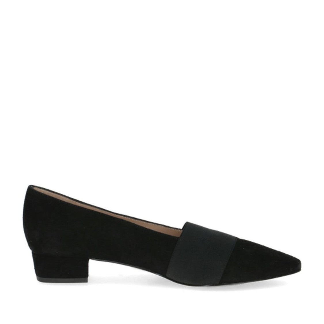 Peter Kaiser Black Pointed Toe Elastic Band Low-Block Heel Dress Pumps