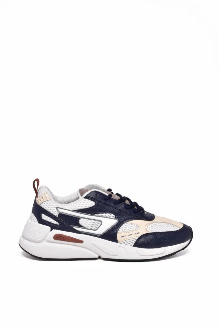 Diesel White Blue Men Polyester Serendipity Sport Sneakers