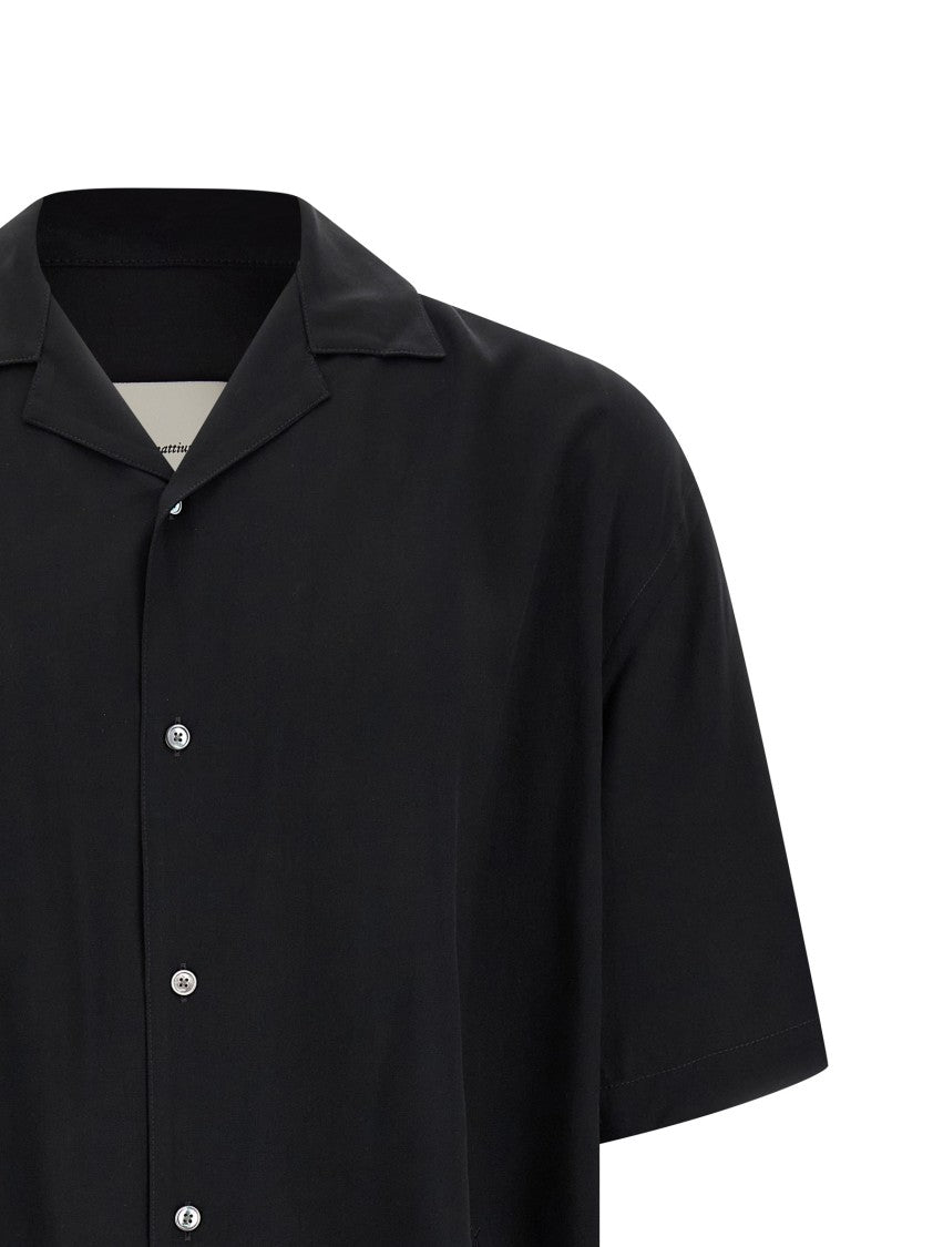 Ami Paris Fluid Viscose Shirt With Asymmetrical Hem