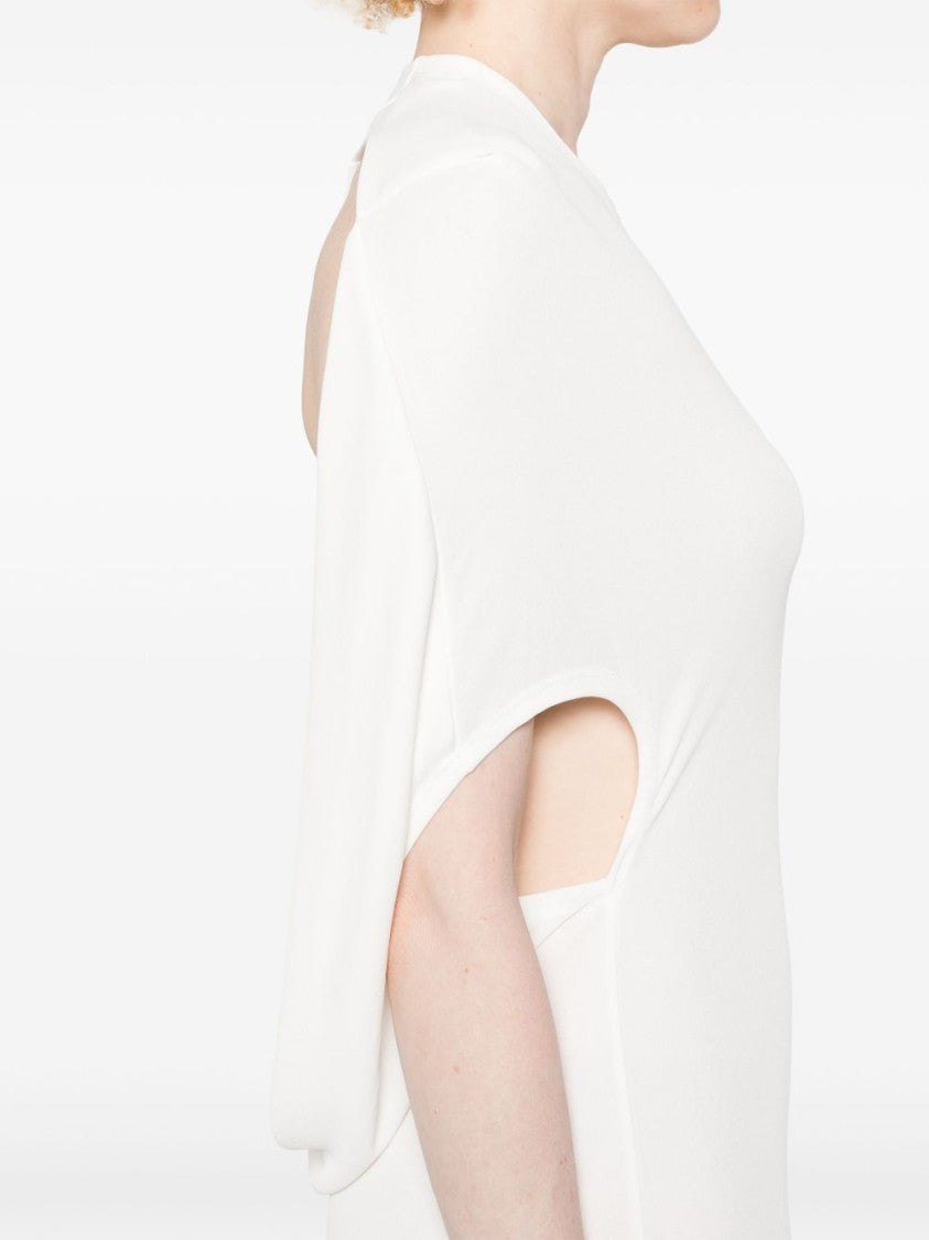 Jacquemus Midi Dress With Open Back And Crew Neck Design