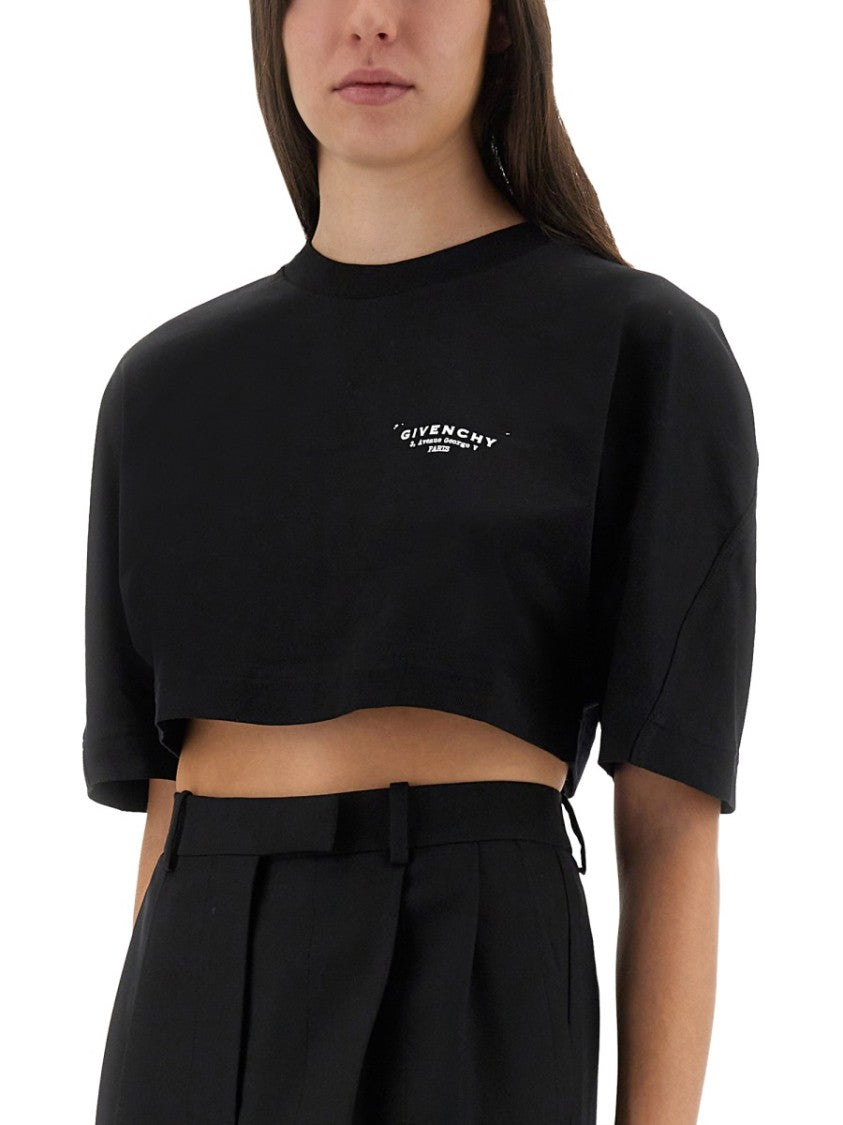 Givenchy Cropped T-Shirt With Logo Print