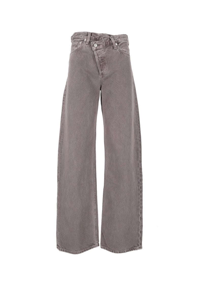 Agolde Wide-Leg Jeans With Criss-Cross Closure And Sculptural Silhouette