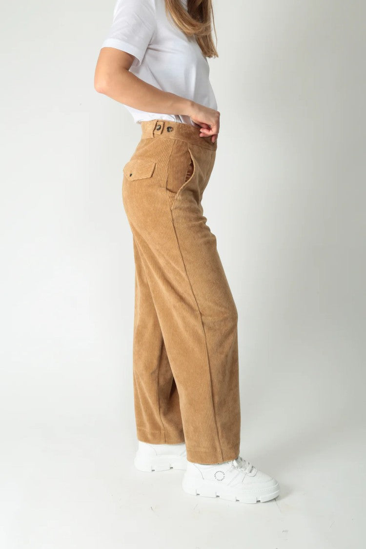 Max Mara Straight-Leg Corduroy Pants With High Waist