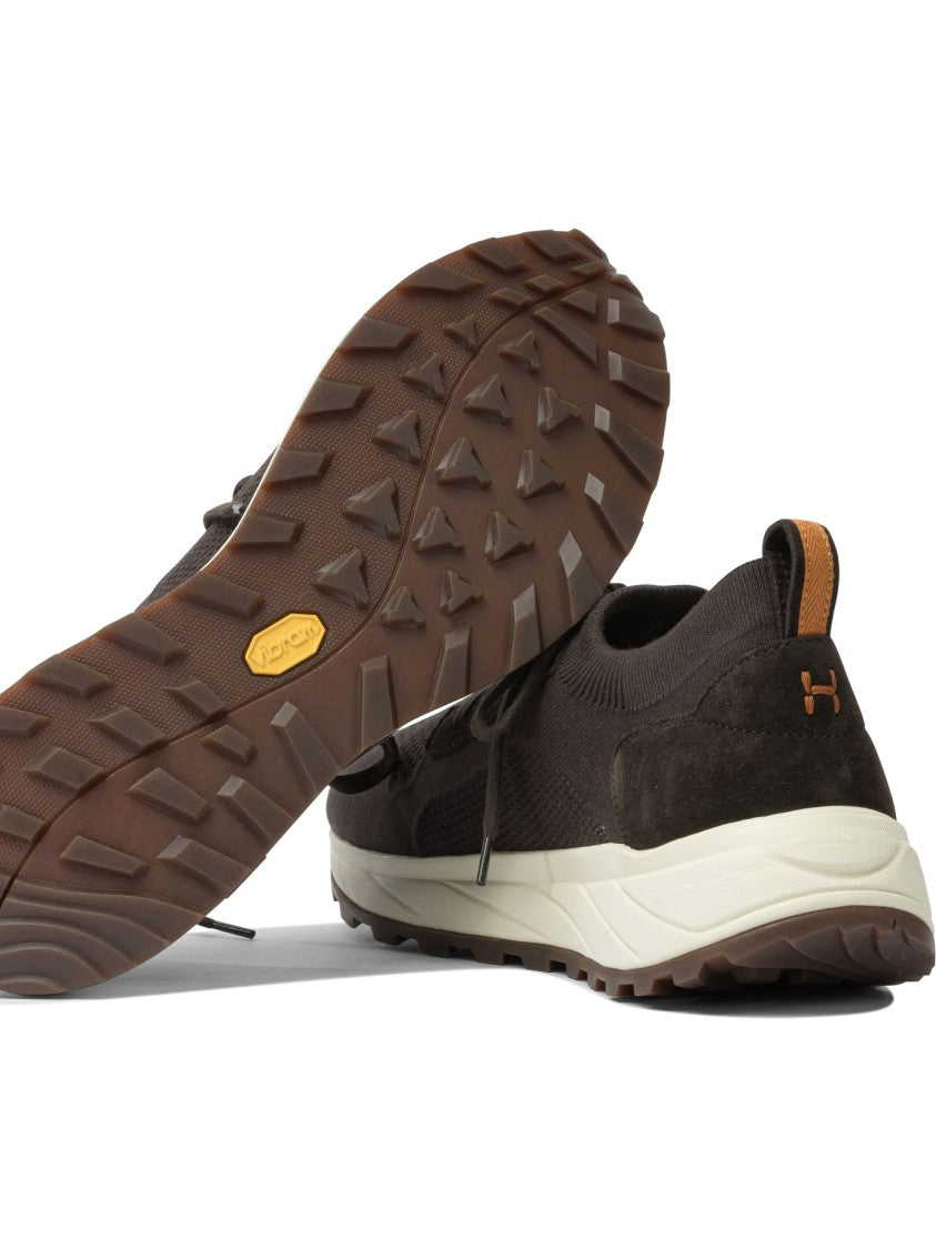 Henderson Baracco Knit Fabric Sneakers With Suede Accents And Textured Sole