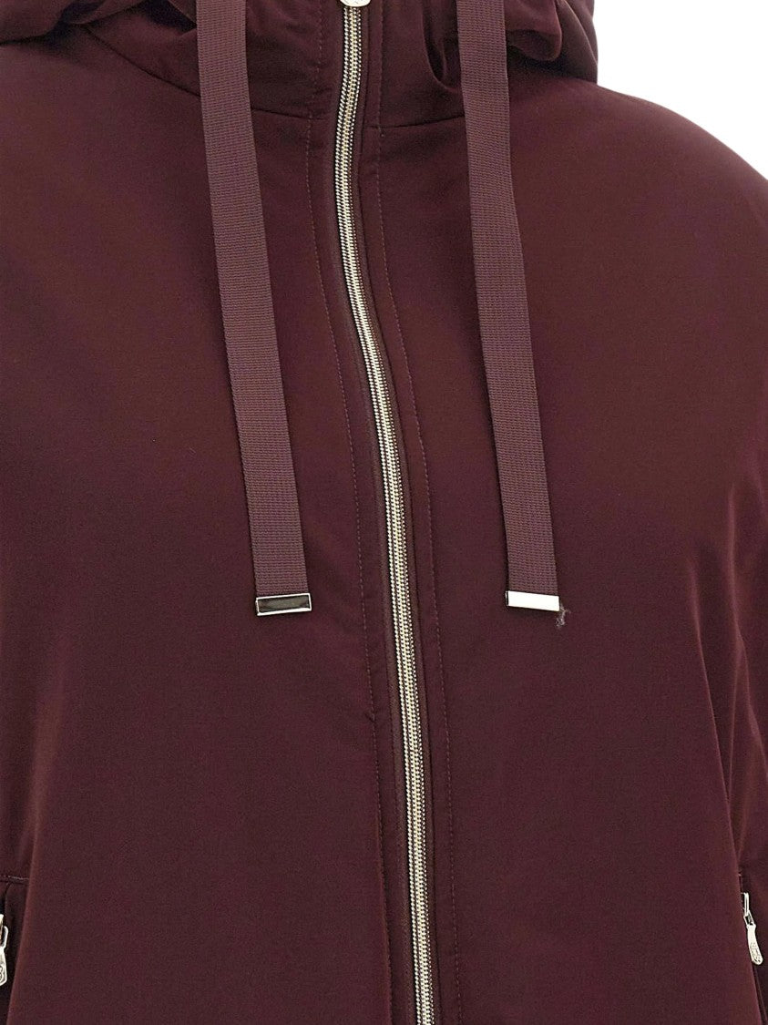 Elena Miro` Cappetta Boxy Hooded Short-Sleeve Jacket