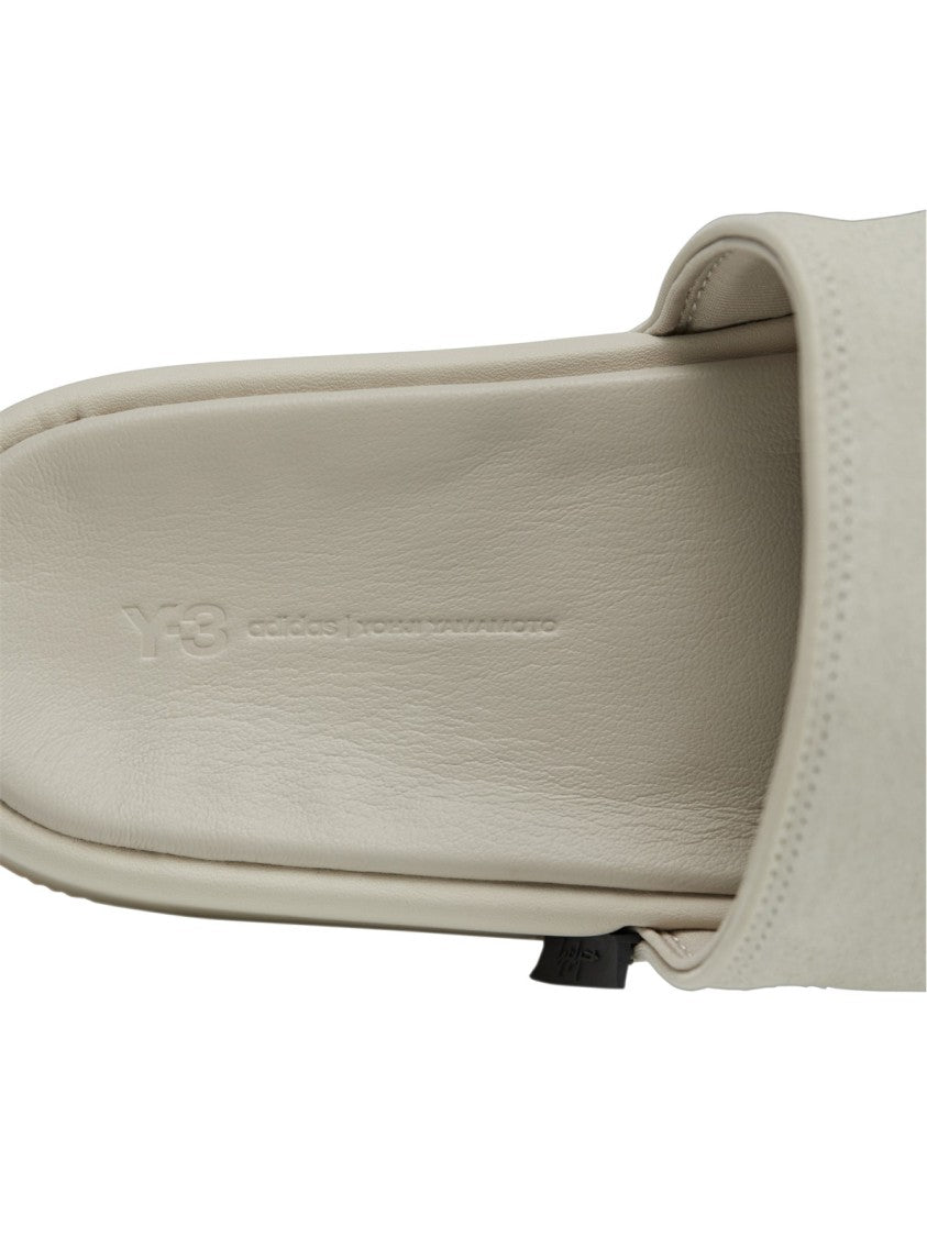 Y-3 Slide Sandals With Wide Leather Strap