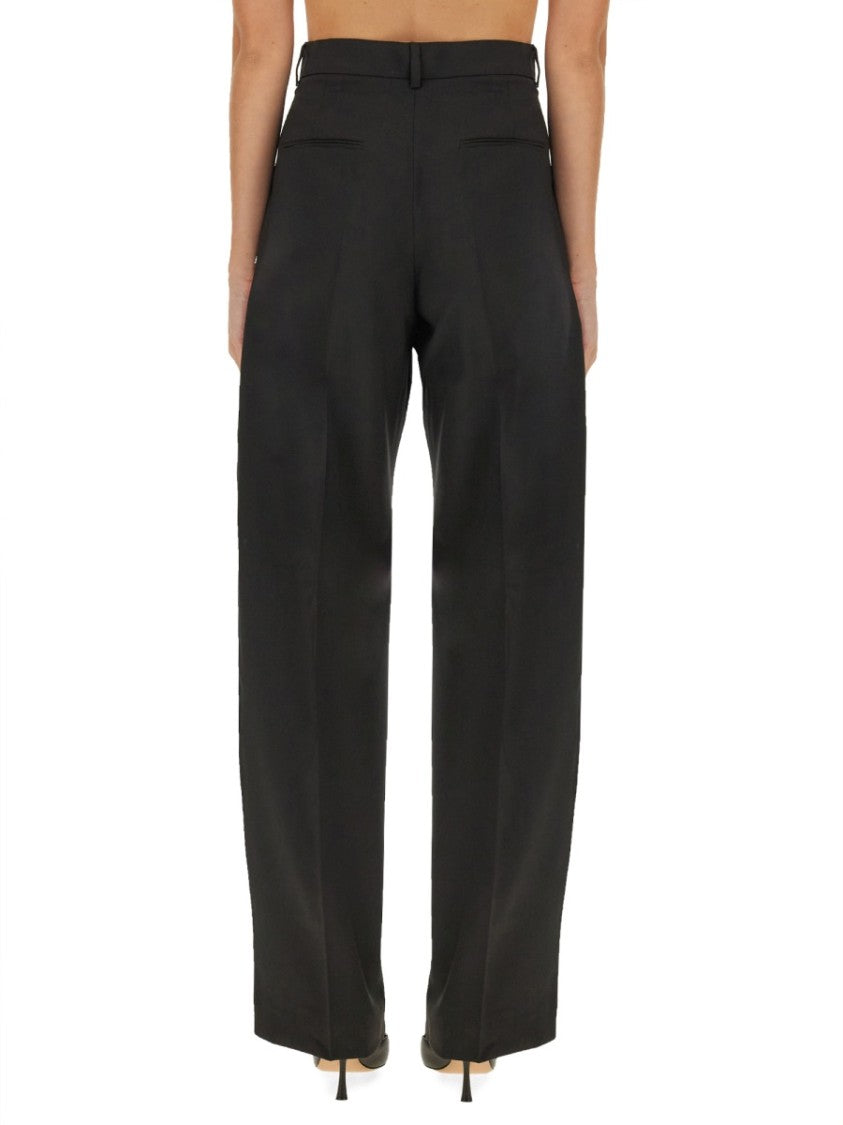 Sportmax High-Waisted Straight-Leg Virgin Wool Pants