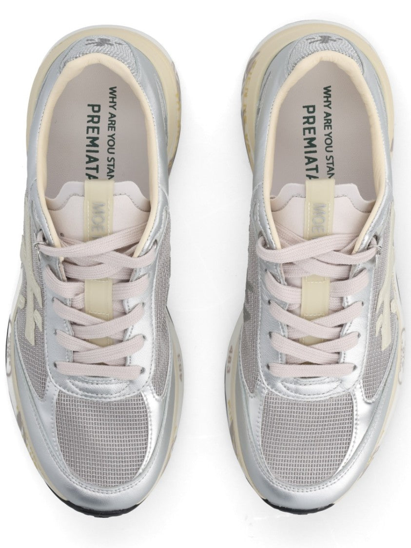Premiata Silver Moerund Metallic Mesh Sneakers