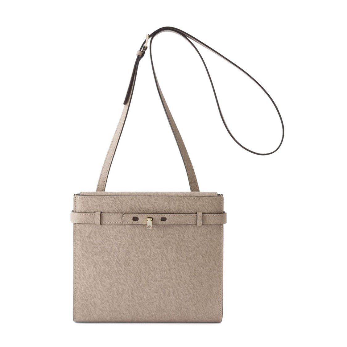 Valextra Structured Brown Calf Leather Crossbody Bag