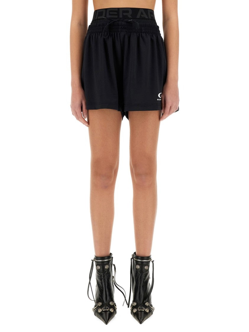 Balenciaga Athletic Black Running Shorts With Fitted Silhouette