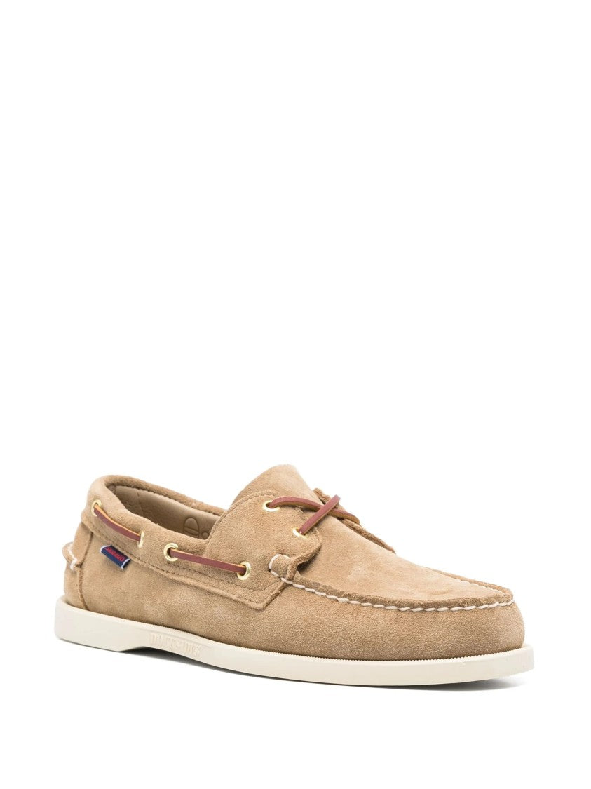 Sebago Beige Portland Artisan Suede Boat Shoes