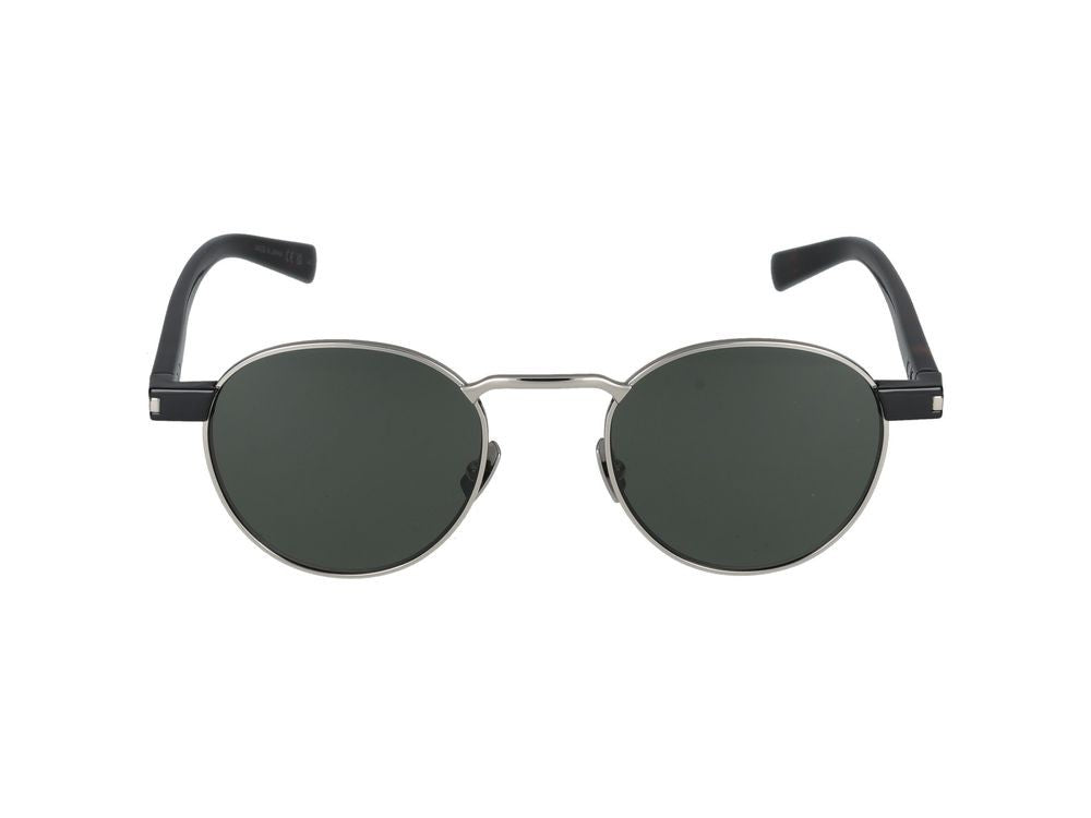 Saint Laurent Silver Silver Frame Round Sunglasses