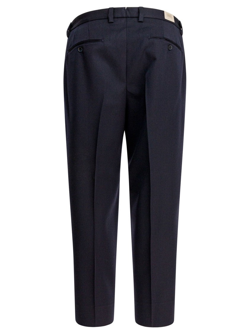 Briglia Tailored Black Trousers In 100% Virgin Wool