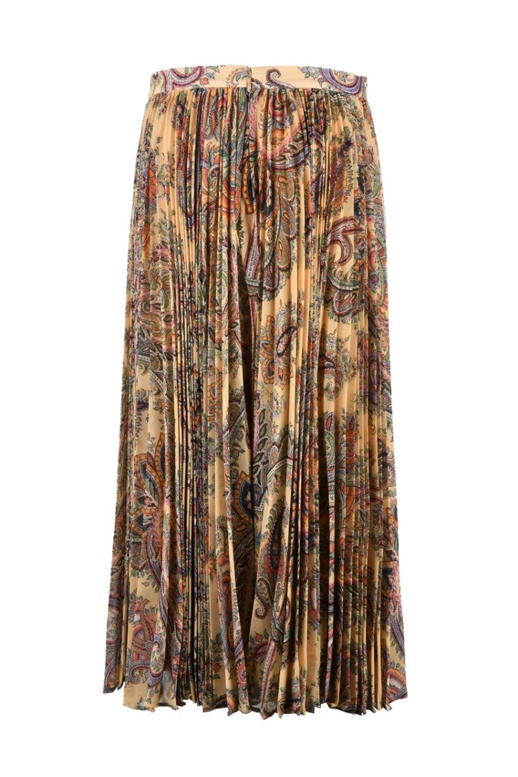 Etro Pleated Maxi Skirt - Cream