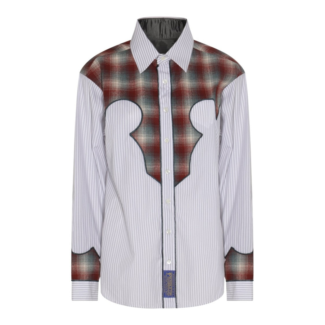 Maison Margiela Grey Cotton Check Details Shirt