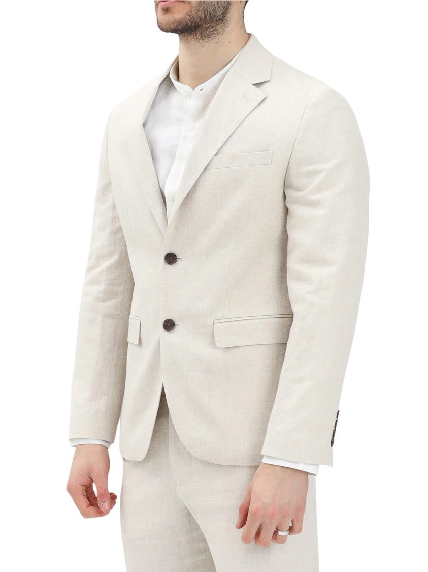 Selected Beige Linen Cotton Rounded Jacket