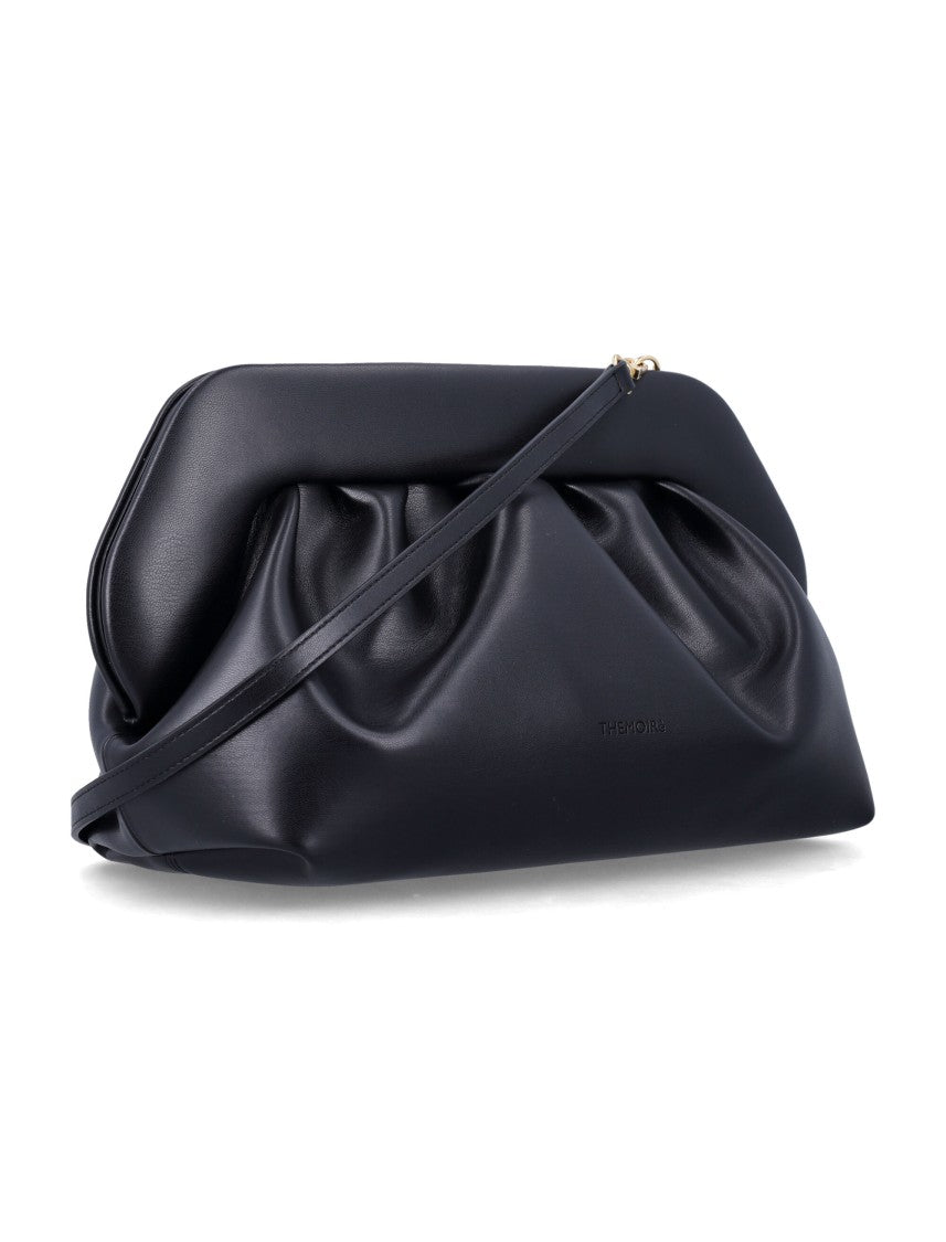 Themoirè Soft Gathered Leather Frame Clutch