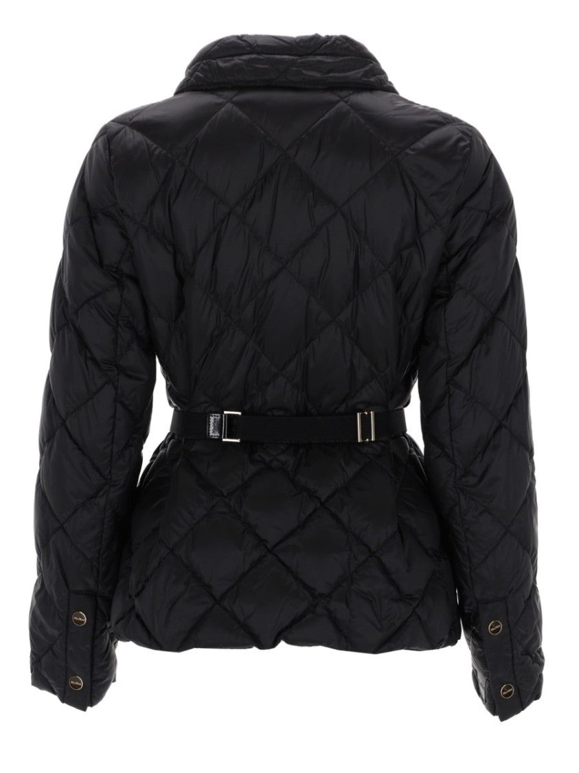 Max Mara Quilted Jacket With Structured Silhouette And Slim Belt