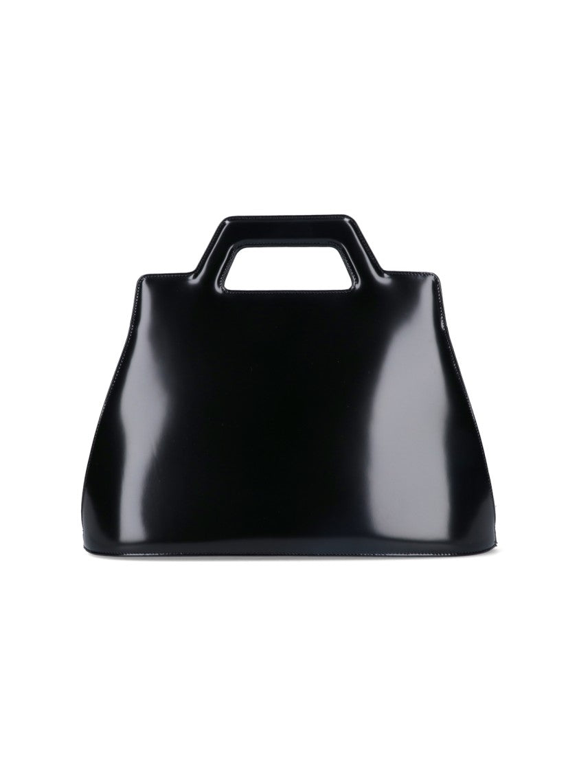 Ferragamo "Wanda" Black Leather Handbag