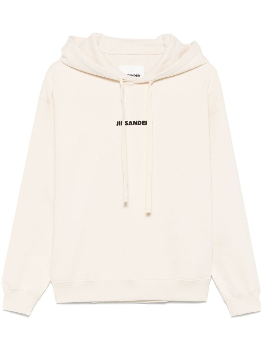 Jil Sander Relaxed Fit Drawstring Hoodie With Minimalist Logo