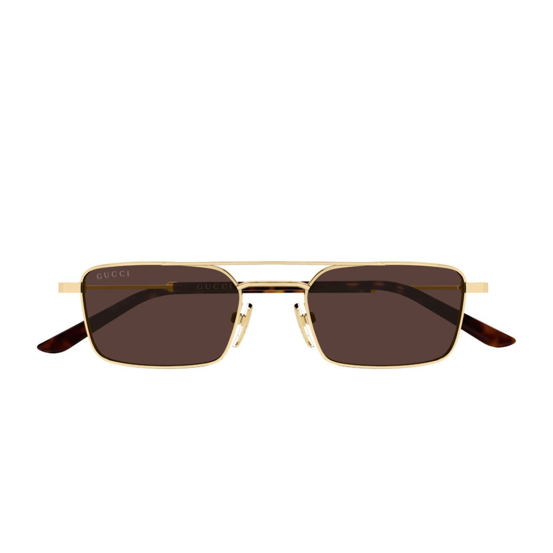 Gucci Gold/Havana Gg2258s Linea Emblem Metal Sunglasses