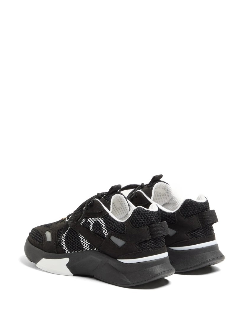 Valentino Black Demivee Mesh Sporty Sneakers
