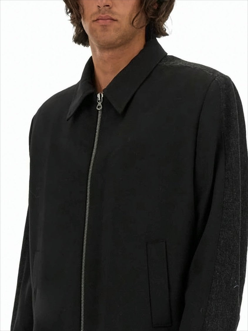 Diesel Structured Black Jacket With Textured Finish And Modern Sleeves