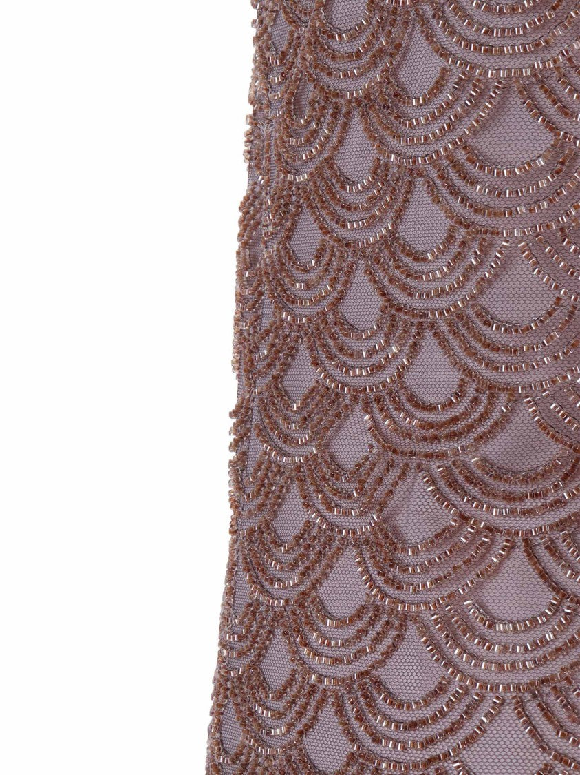 Rotate Brown Gull Scalloped Sequin Mini Dress