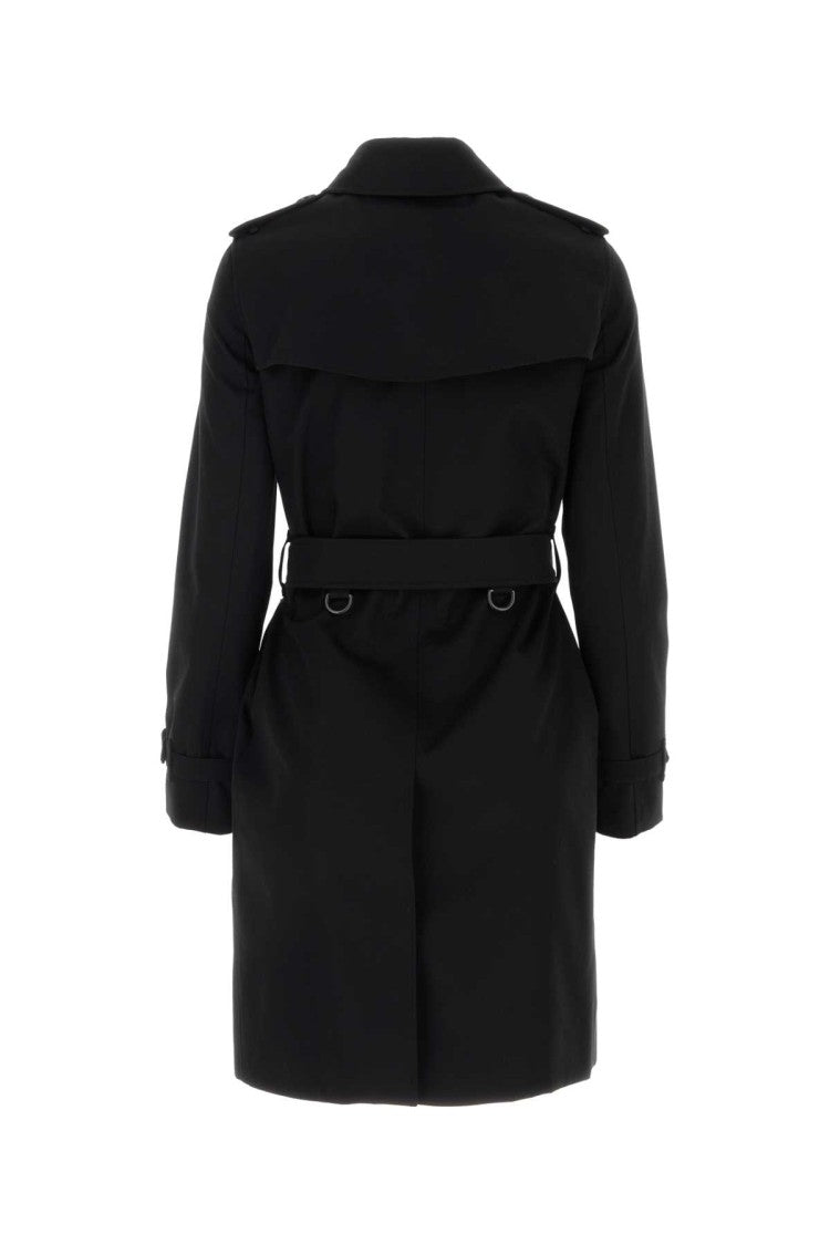 Burberry Black Gabardine Trench Coat