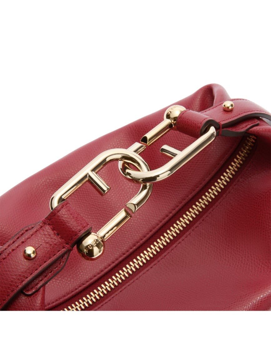 Furla Cherry Tonie M Leather Hobo Shoulder Bag