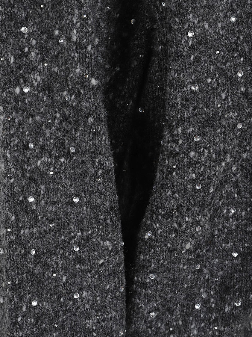 Pinko Cropped Textured Knit Sweater