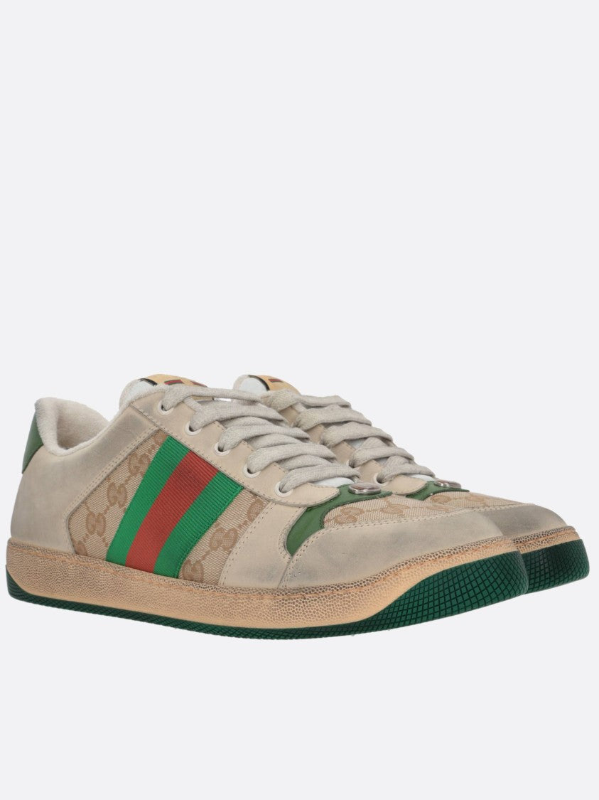 Gucci Beige Screener Sneaker Low-Top Shoes