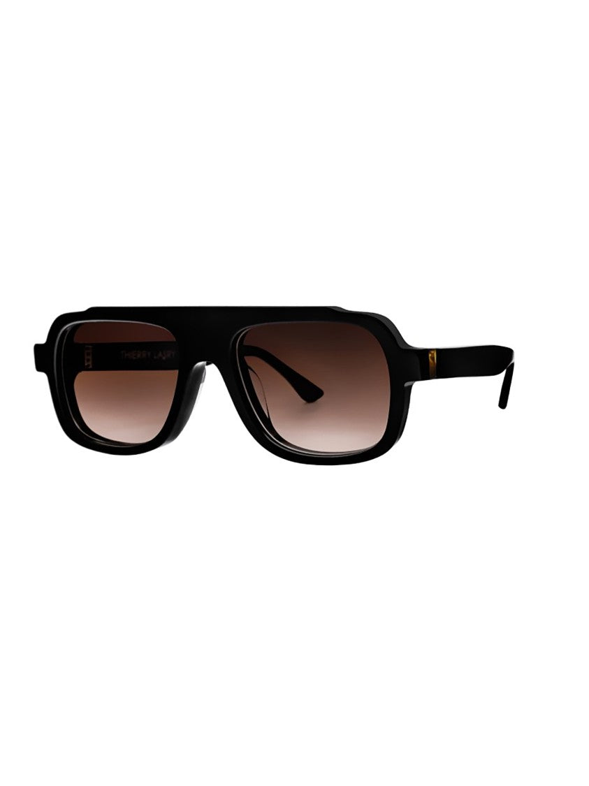 Thierry Lasry Positivy Rectangular Gold Accent Sunglasses