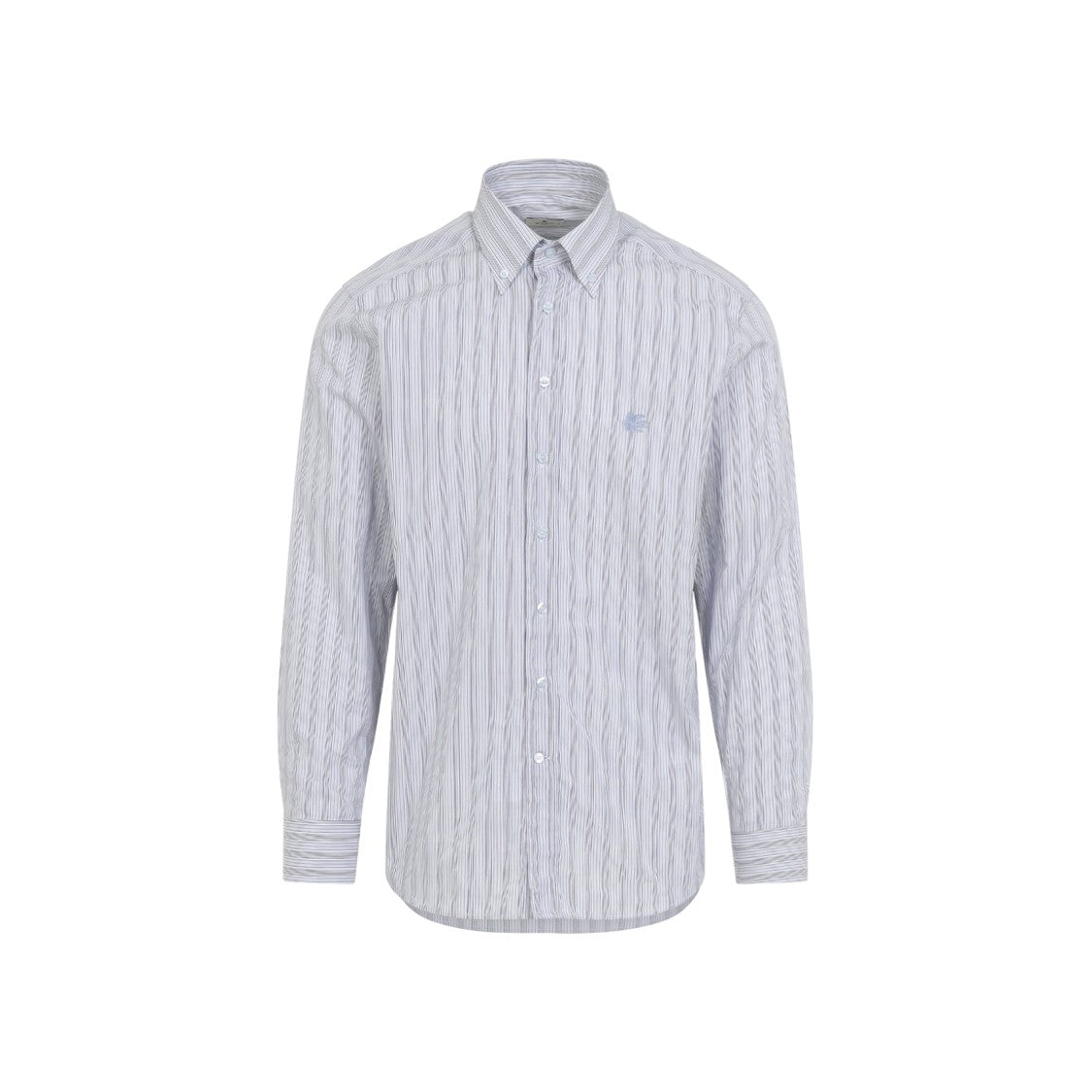 Etro Roma Logo Light Blue Cotton Shirt
