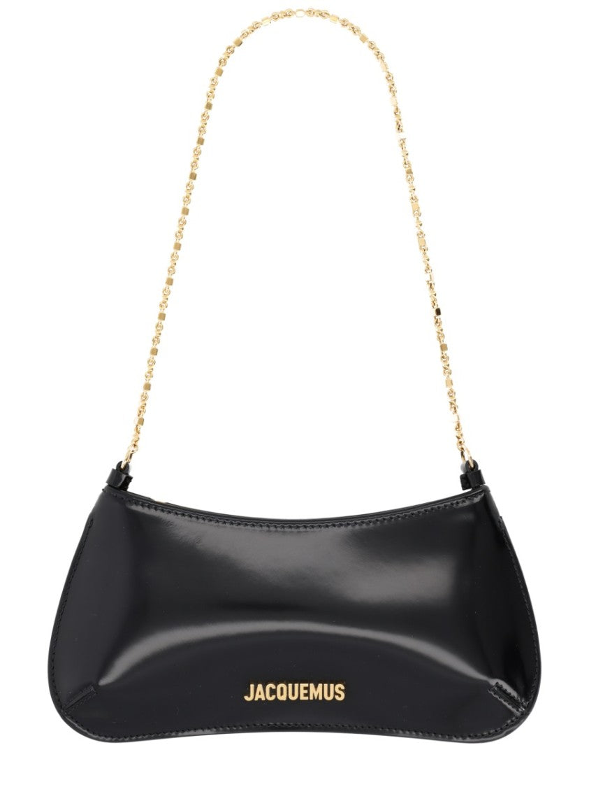 Jacquemus Small Handbag With Gold Chain And Curved Silhouette