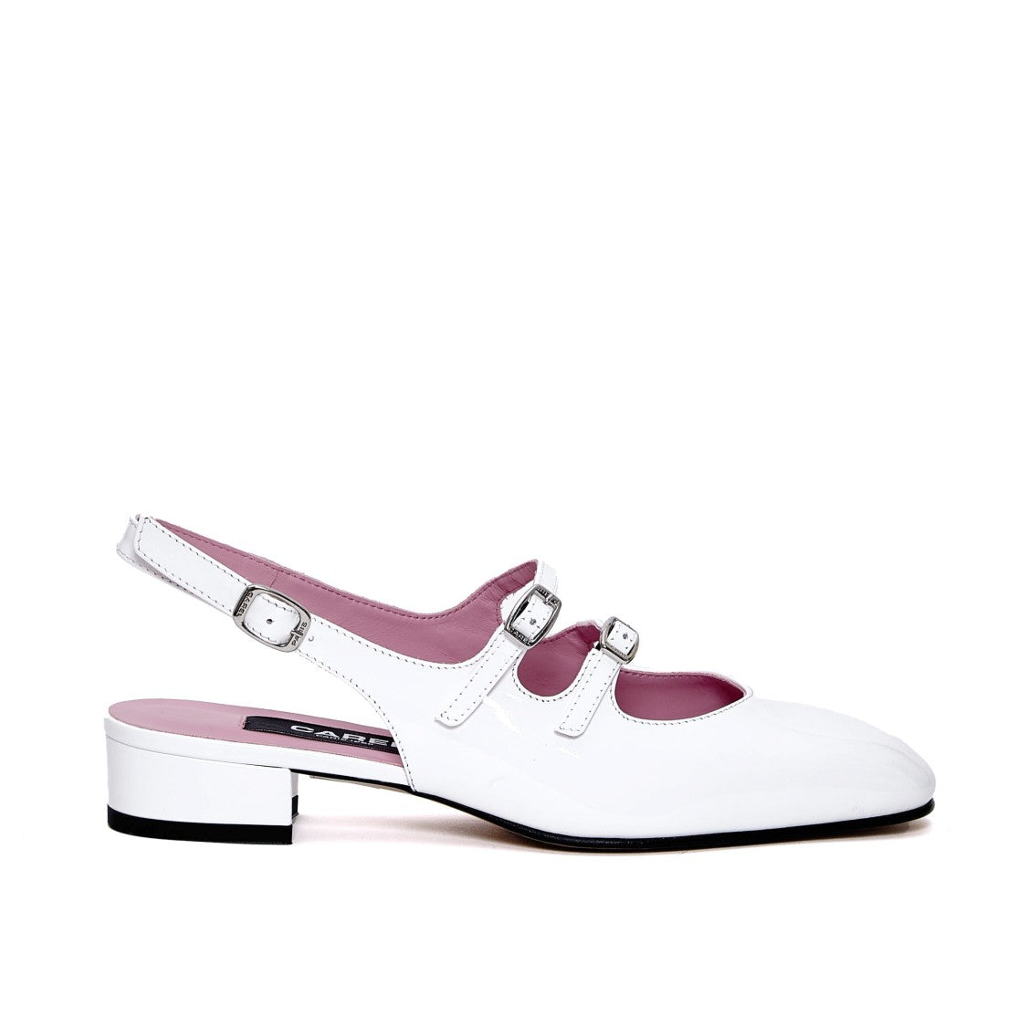Carel Paris Slingback Vernice Bianca Tacco 30 Mm