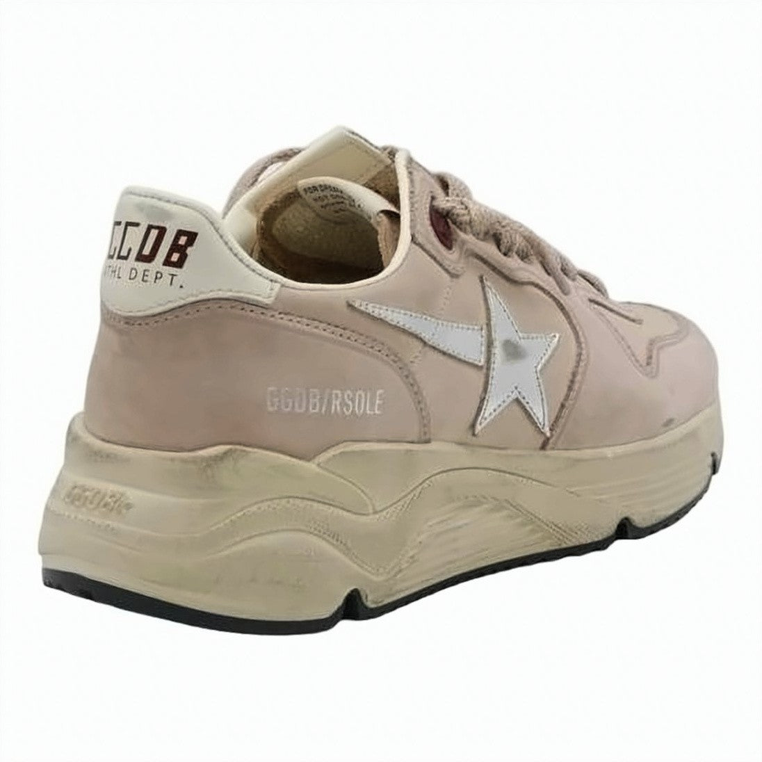 Golden Goose Chunky Beige Suede Sneakers With Metallic Accents