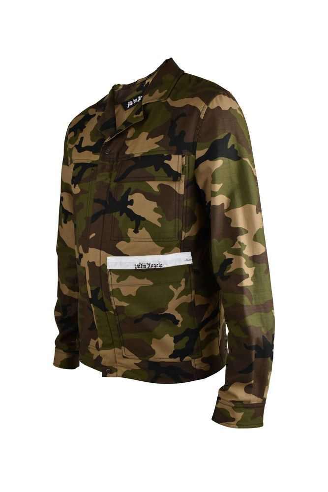 Palm Angels Khaki Camouflage Cotton Jacket